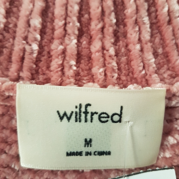 Aritzia Wilfred Violetta Long Sleeve Chenille V-neck Sweater Rose Mauve Sz M - Picture 7 of 16